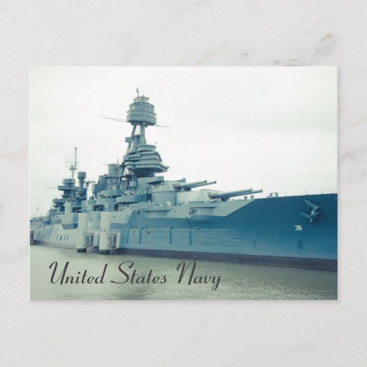 Battleship Texas Museum schip in San Jacinto State Briefkaart (Voorkant)