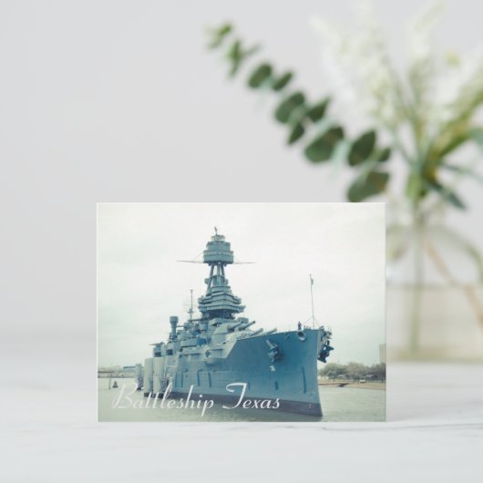 Battleship Texas Museum schip in San Jacinto State Briefkaart (Staand voorkant)