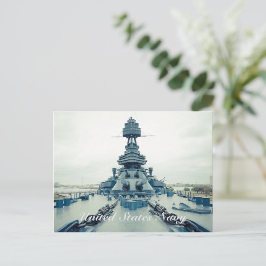 Battleship Texas Museum schip in San Jacinto State Briefkaart (Staand voorkant)