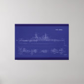 Battleship USS Arizona Blueprint Canvas Afdruk (Voorkant)