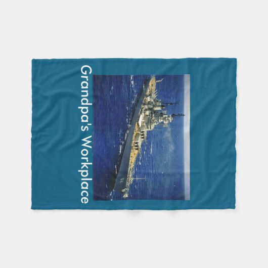 Battleship Uss New Jersey Fleece Deken (Voorkant (Horizontaal))