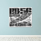 Battleship Washington Canvas print (Insitu (Houten vloer))