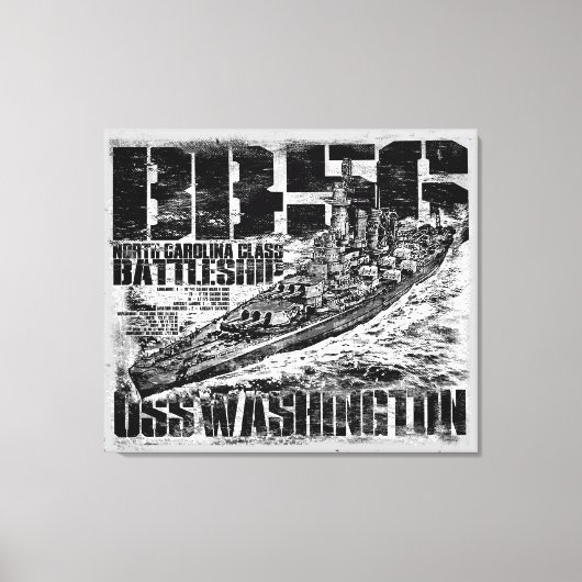 Battleship Washington Canvas print (Voorkant)