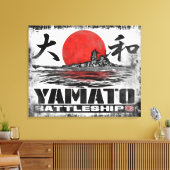 Battleship Yamato Stretted Canvas print (Insitu (Woonkamer))