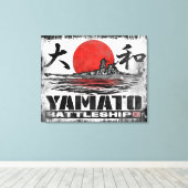 Battleship Yamato Stretted Canvas print (Insitu (Houten vloer))