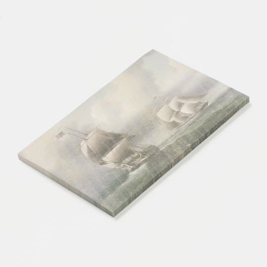 Battleships Warships Sailing Ocean Post It Notes (Schuin)