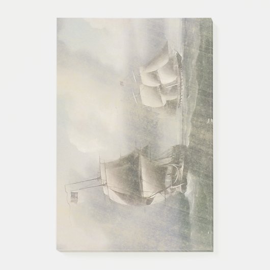 Battleships Warships Sailing Ocean Post It Notes (Voorkant)