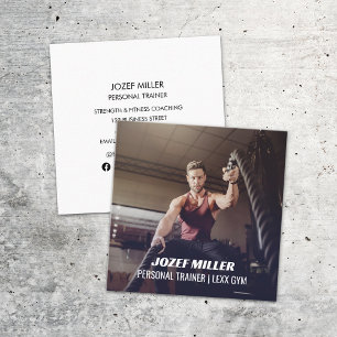 Battling Ropes Sports Fitness Personal Trainer Vierkante Visitekaartje