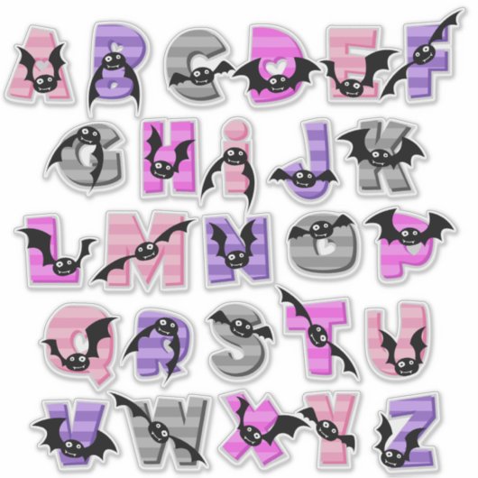 BATTY ALPHABET STICKER (Voorkant)