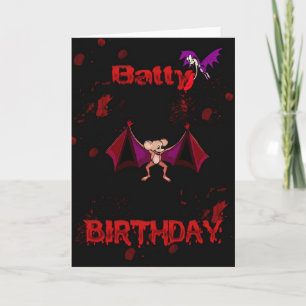 Batty Birthday Blood Bats Gothic Emo Alternative Kaart