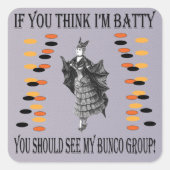 Batty Bunco Vierkante Sticker (Voorkant)