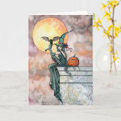 'Batty Cat' Halloween kaart van Molly Harrison (Gele Bloem)