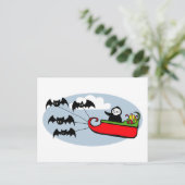 Batty Christmas Sleigh Feestdagenkaart (Staand voorkant)