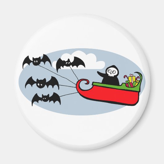 Batty Christmas Sleigh Magneet (Voorkant)