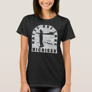 Batty Doe Lake Ice Vissen Michigan T-shirt