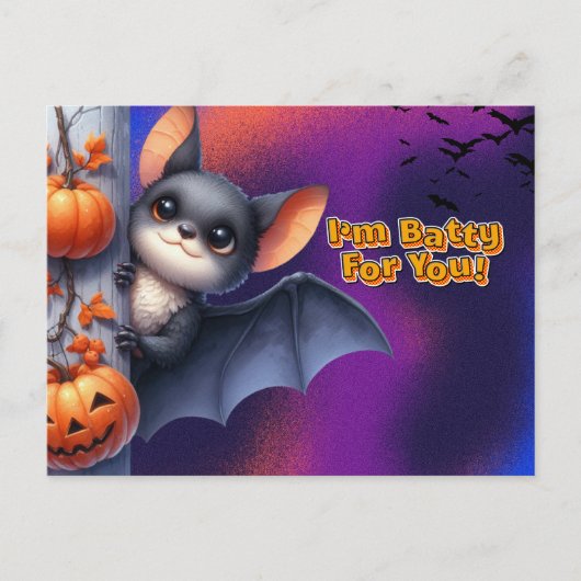 Batty for You Halloween groeten Feestdagenkaart (Voorkant)