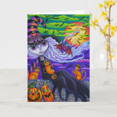 Batty Halloween Kaart (Gele Bloem)