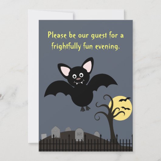 Batty Halloween Uitnodiging (Voorkant)