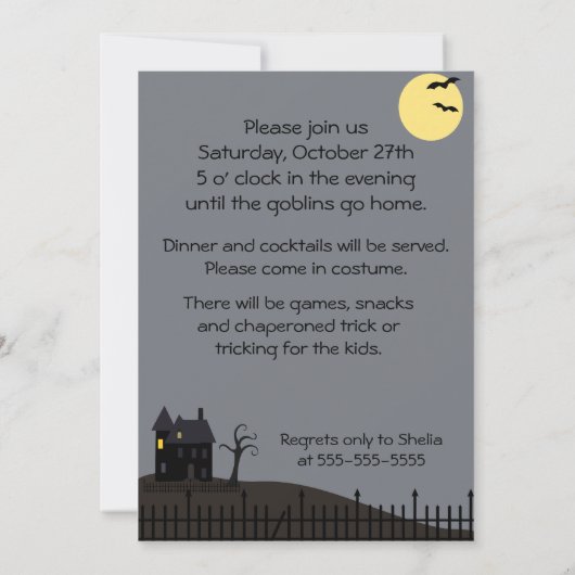 Batty Halloween Uitnodiging (Achterkant)