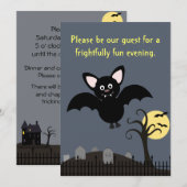 Batty Halloween Uitnodiging (Voorkant / Achterkant)