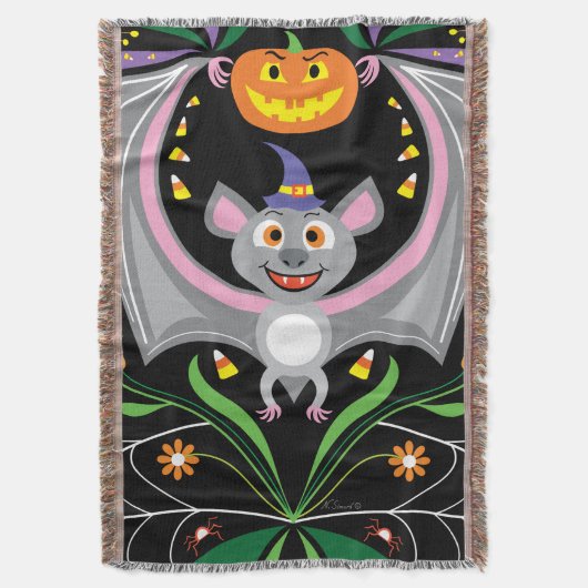 Batty Middernacht Pompoen Patch Deken (Voorkant Verticaal)