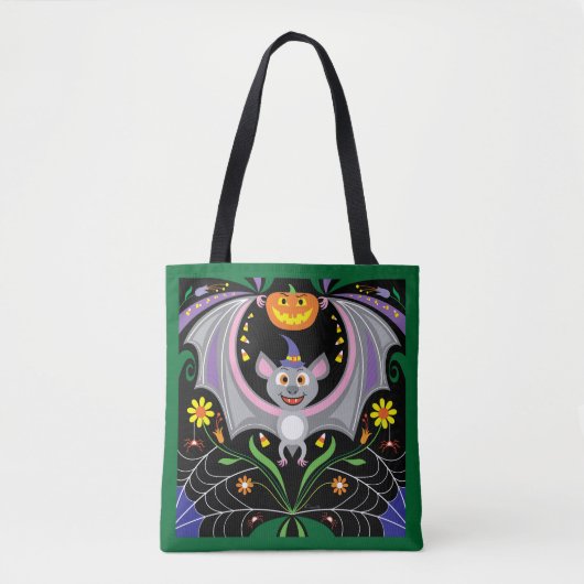 Batty Middernacht Pompoen Patch Tote Bag (Voorkant)