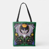 Batty Middernacht Pompoen Patch Tote Bag (Achterkant)