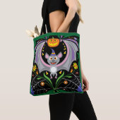 Batty Middernacht Pompoen Patch Tote Bag (Dichtbij)