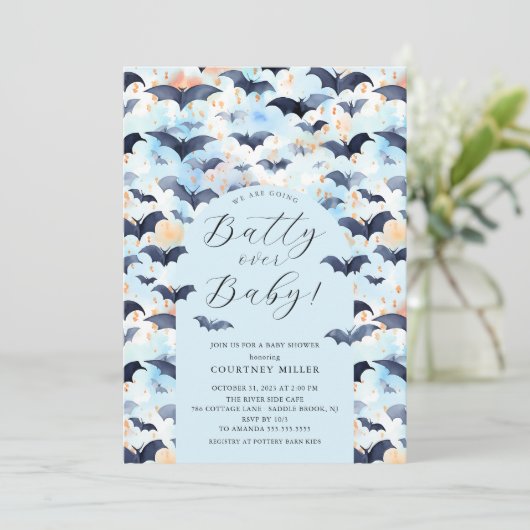 Batty Over Baby Baby shower Kaart (Staand voorkant)