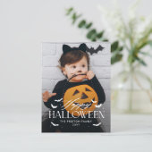 Batty Overlay Halloween Fotokaart Briefkaart (Staand voorkant)