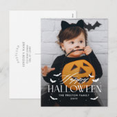 Batty Overlay Halloween Fotokaart Briefkaart (Voorkant / Achterkant)