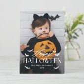 Batty Overlay Halloween fotokaart Kaart (Staand voorkant)
