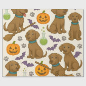 Batty Puppy Halloween Fun Cadeaupapier (Vlak)