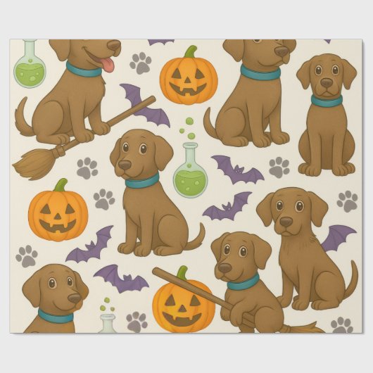 Batty Puppy Halloween Fun Cadeaupapier (Vlak)