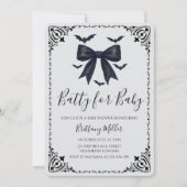 Batty voor Baby Halloween Baby shower Invitation Kaart (Voorkant)