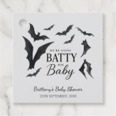 Batty voor Baby Halloween vleermuizen Baby shower Bedankjes Labels (Voorkant)