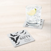 Batty voor Baby Halloween vleermuizen Baby shower Kartonnen Onderzetters (Insitu)