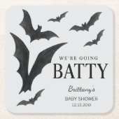 Batty voor Baby Halloween vleermuizen Baby shower Kartonnen Onderzetters (Voorkant)