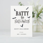 Batty voor Halloween-kaarten Kaart (Staand voorkant)