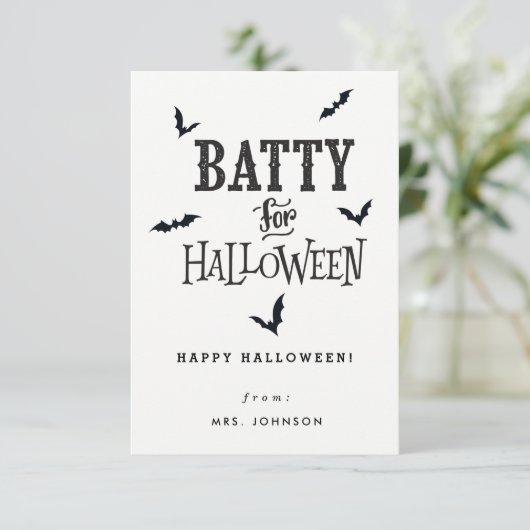 Batty voor Halloween-kaarten Kaart (Staand voorkant)