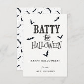 Batty voor Halloween-kaarten Kaart (Voorkant / Achterkant)