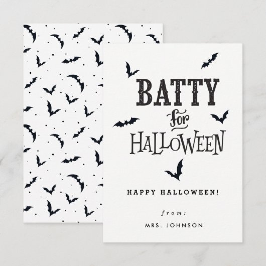 Batty voor Halloween-kaarten Kaart (Voorkant / Achterkant)