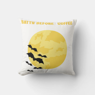 Batty Voor Koffie Halloween Volle Maan Vleermuizen Kussen
