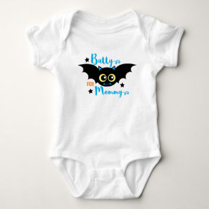 Batty voor mama Schattige 1e Halloween Blue Bat Romper