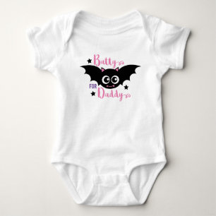 Batty voor papa Schattige 1e Halloween Pink Bat Romper