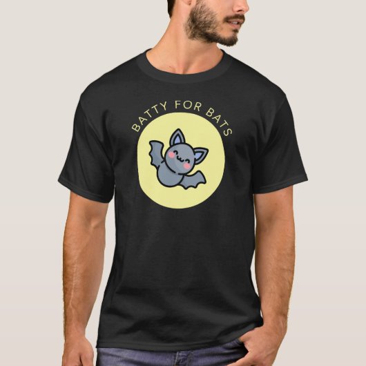 Batty voor vleermuizen t-shirt (Voorkant)