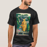 Batu Caves Malaysia Illustration Travel Art Retro T-shirt<br><div class="desc">Batu Caves retro vector travel design. Batu Caves,  located just outside Kuala Lumpur,  is a world-famous limestone hill featuring a series of Hindu cave temples and the towering golden statue of Lord Murugan.</div>