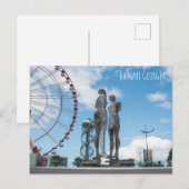 Batumi stad Georgia. Ali en Nino standbeeld Briefkaart (Voorkant / Achterkant)