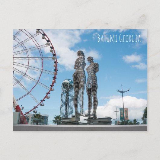 Batumi stad Georgia. Ali en Nino standbeeld Briefkaart (Voorkant)