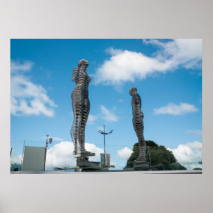 Batumi stad Georgia. Ali en Nino standbeeld Poster